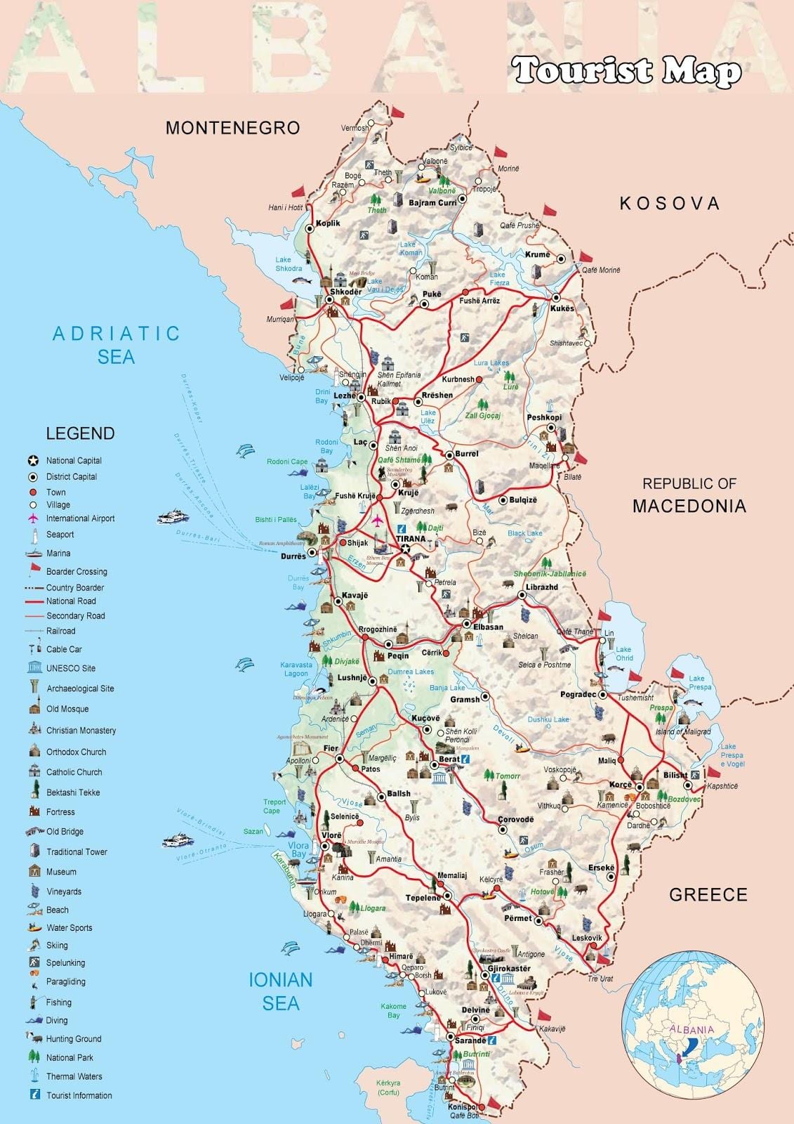 dhermi carte de l'Albanie