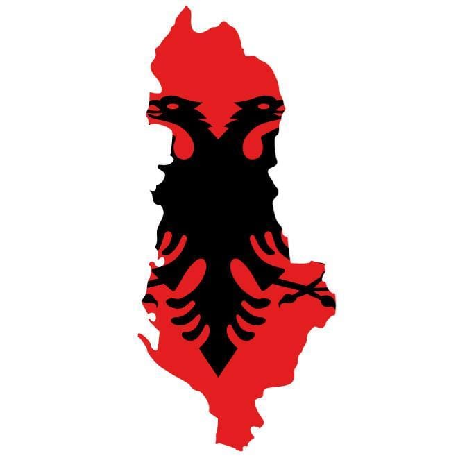 carte de drapeau de l'Albanie