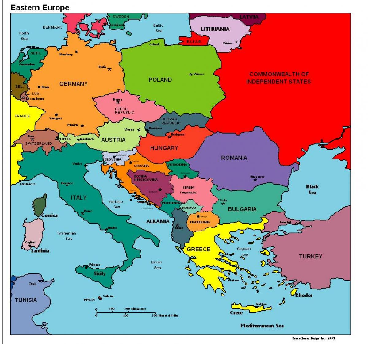 carte de l'europe montrant l'Albanie