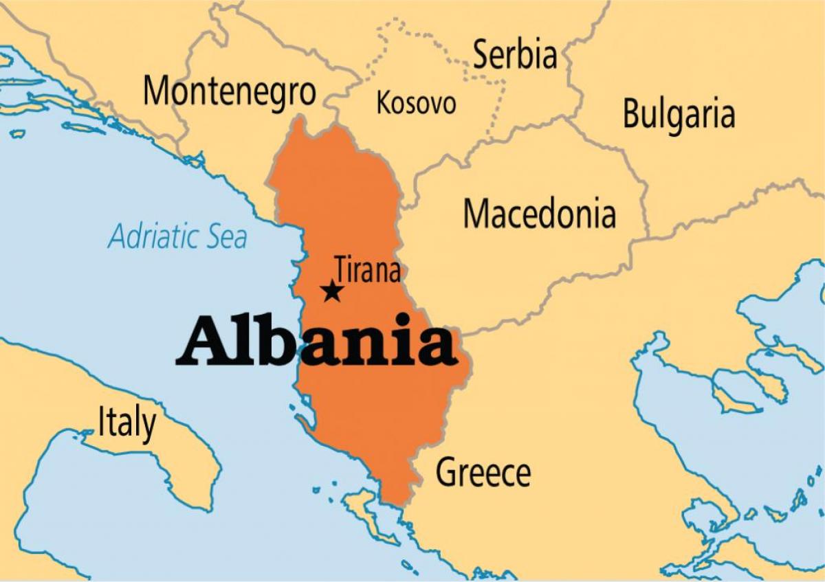 carte montrant l'Albanie