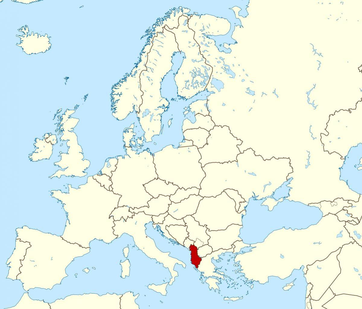 carte de l'Albanie emplacement sur le monde