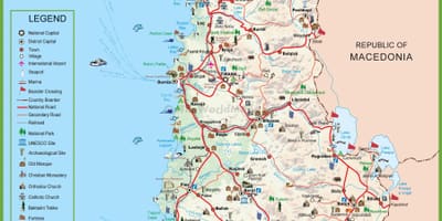 Carte shqiperia Albanie
