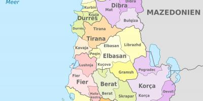 Carte de l'Albanie politique