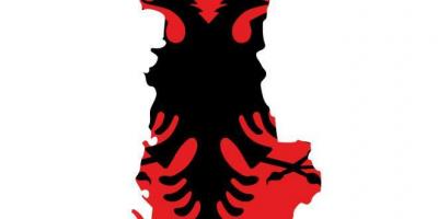 Carte de drapeau de l'Albanie